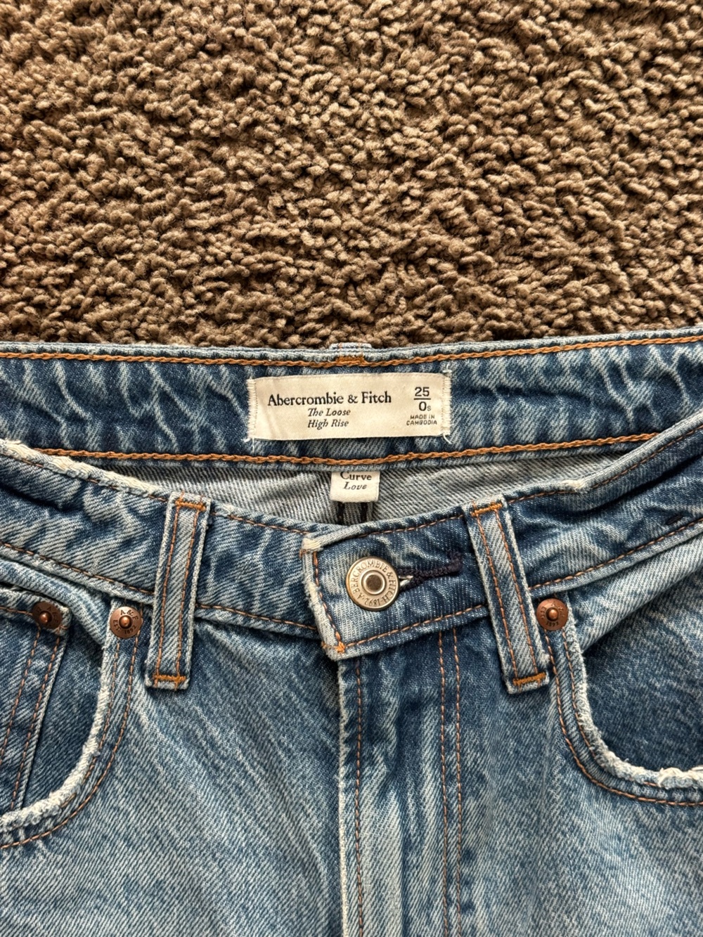 Abercrombie & Fitch Blue The Loose High-Rise Straight Leg Jeans - Picture 2 of 4